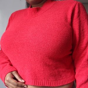 Red Cropped Sweater